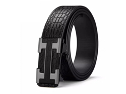 Cinturón de piel sintética para hombre Yuysan, longitud 130 cm, Wy21 - Negro