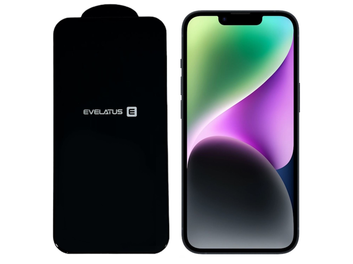 EVELATUS Corning Gorilla Ultra 10X Vidrio 3D súper fuerte para Apple Iphone 14/13/13 Pro Negro