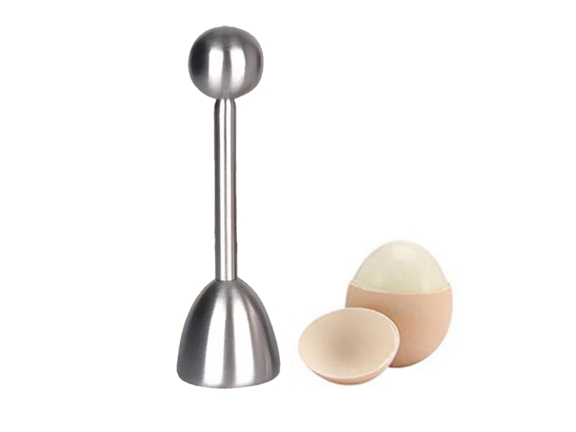 Cortador De Huevos En Acero Inoxidable - Utensilio De Cocina Para Abrir Huevos - 3,2x3,2x13,6cm - Plateado