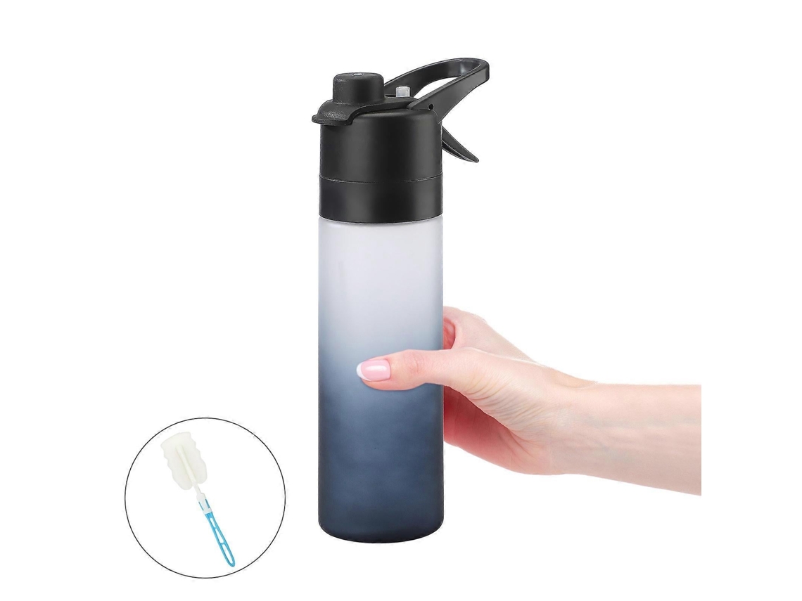 Botella De Agua En Aerosol A Prueba Fugas 650 Ml Para Deportes Al Aire Libre Con Cepillo, Tazas Y Gran Capacidad.