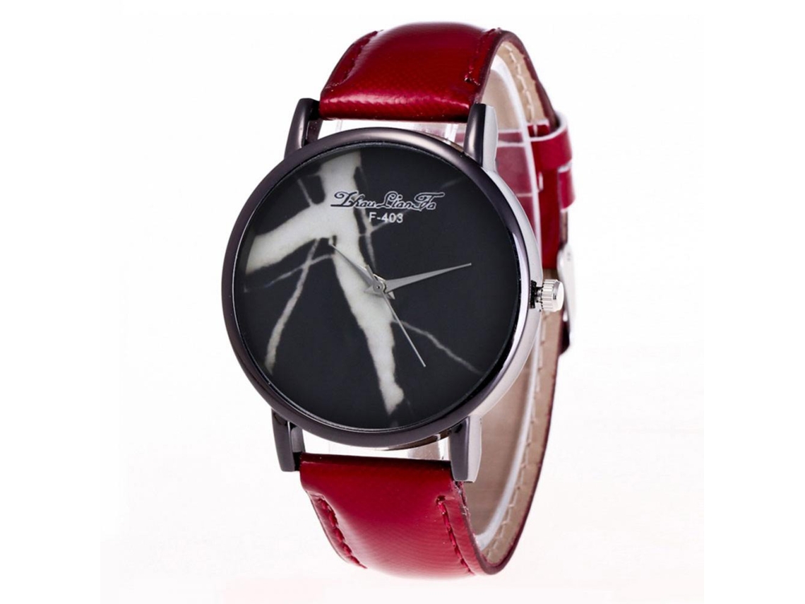 Reloj De Pulsera De Cuarzo Para Mujer Con Correa De Piel Sintética Y Números Arábigos Marrones.