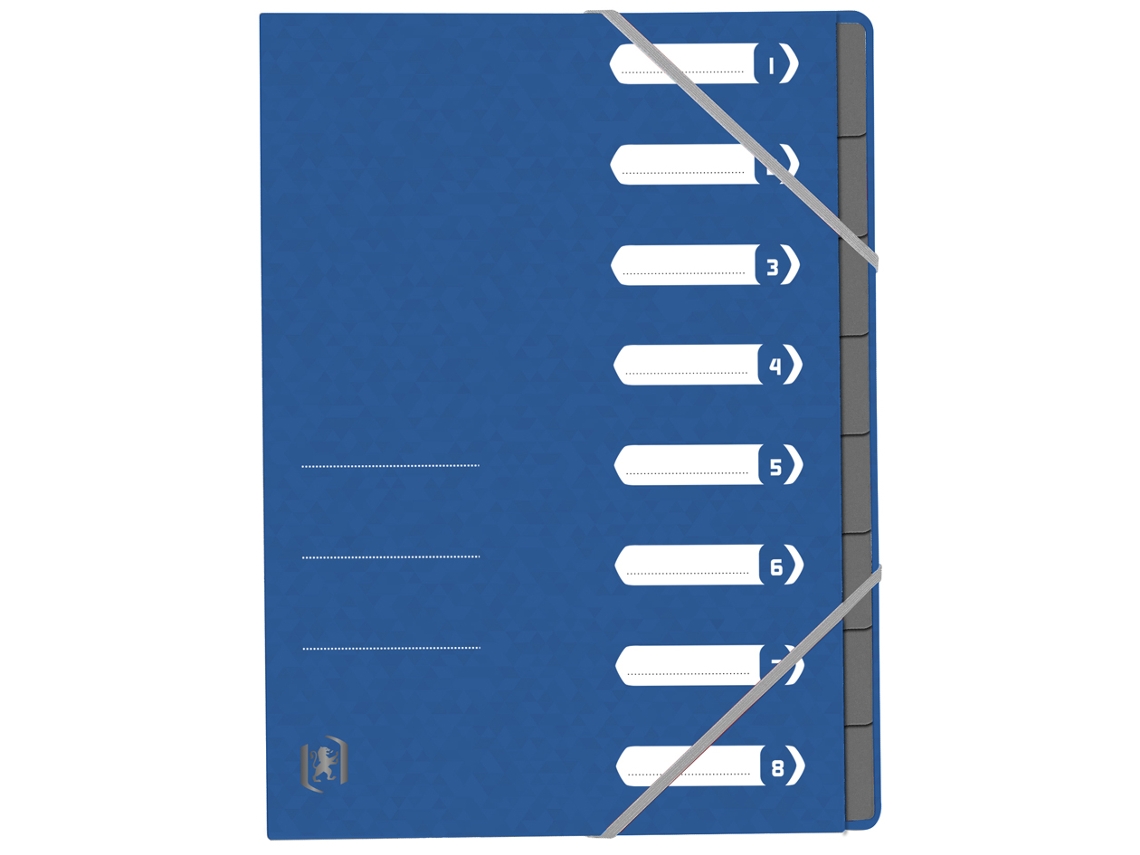 Carpeta de archivo OXFORD Top File Din A4 8 compartimentos azul