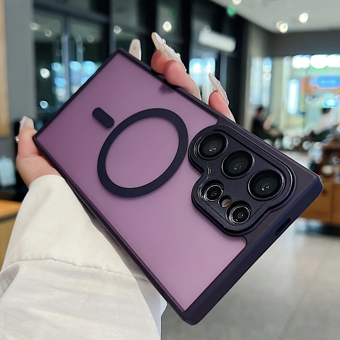 (galaxy S25 Morado) Compatible Con Fundas Protectoras De Samsung, Admite Carga Inalámbrica Magnética Magsafe.