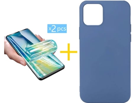 Carcasa + 2 Protectores de Pantalla para iPhone 11 Pro Max ACCETEL Azul