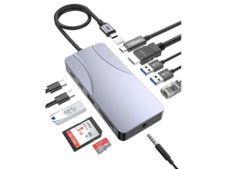 Estación de acoplamiento 11 en 1 Hub USB-C Adaptador para varios monitores para computadora portátil con HDMI 3xUSB-A 3.2 2xUSB-C 3.2 100W PD Ethernet YIZHOOD