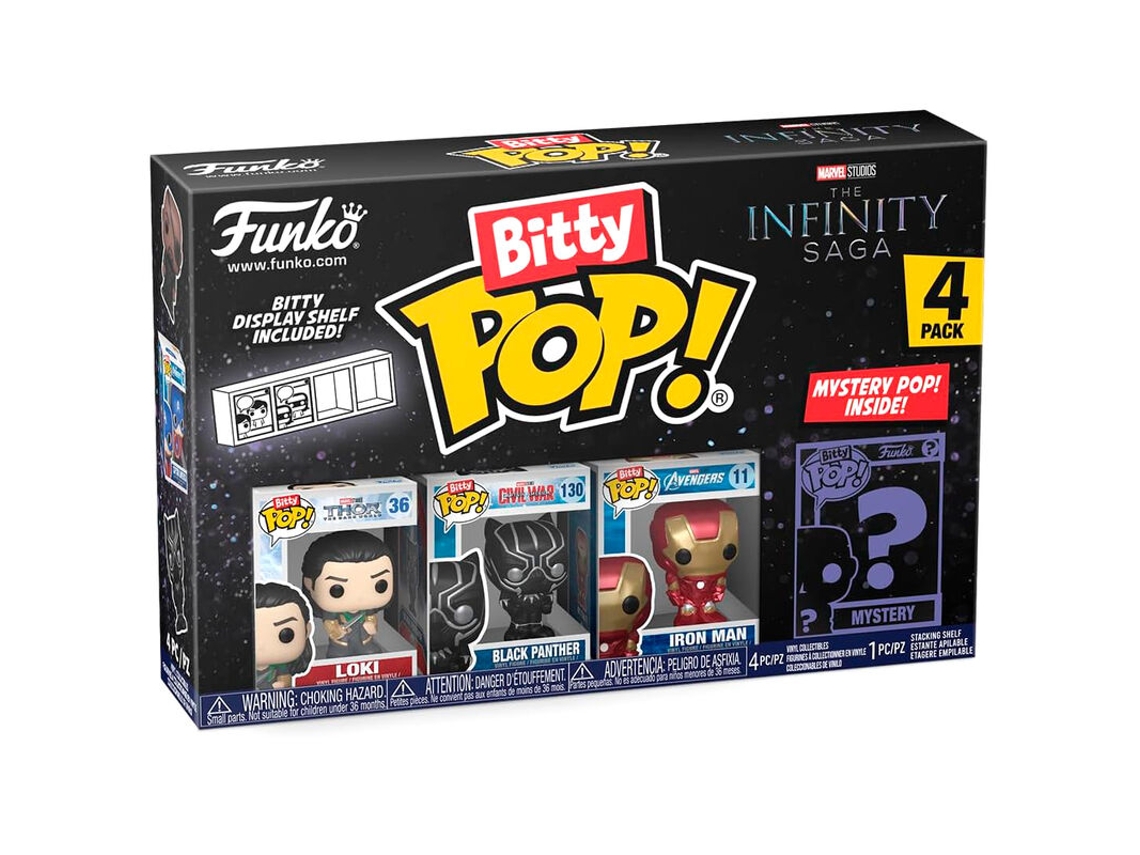 Blister 4 Figuras Bitty Pop Marvel La Saga del Infinito Loki B.active