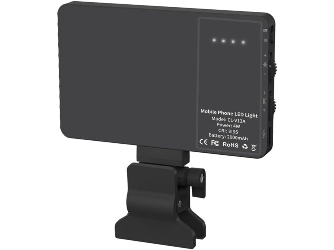 Mini Luz Led Recargable Para Teléfono, Tableta, Maquillaje, Selfies, Vlogs, Color Negro, Fácil De Usar.
