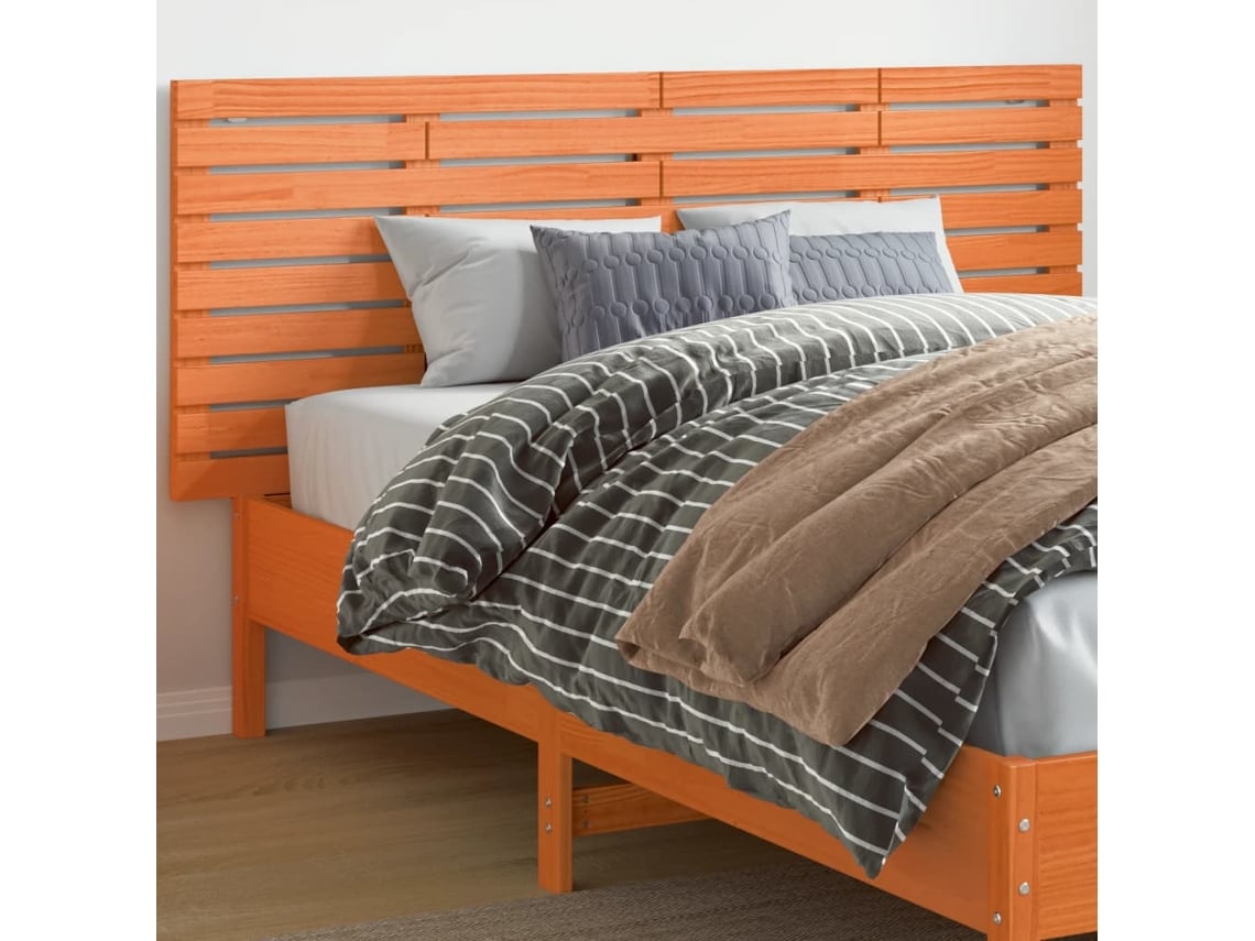 Cabecero De Cama De Pared Madera Maciza De Pino 166x3x63 Cm