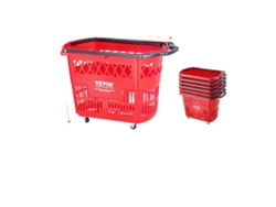 Cestas de compra móviles, 39 L, 75 lb, color rojo OEM