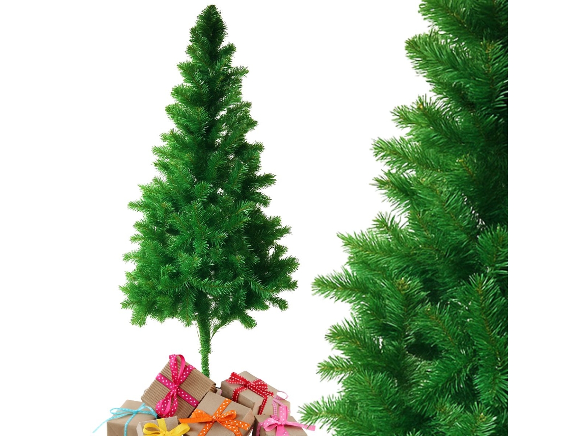 Árbol de Navidad KLACK PVC de Alta Calidad para Decoración Interior - Reutilizable y Fácil de Montar 210 cm Verde