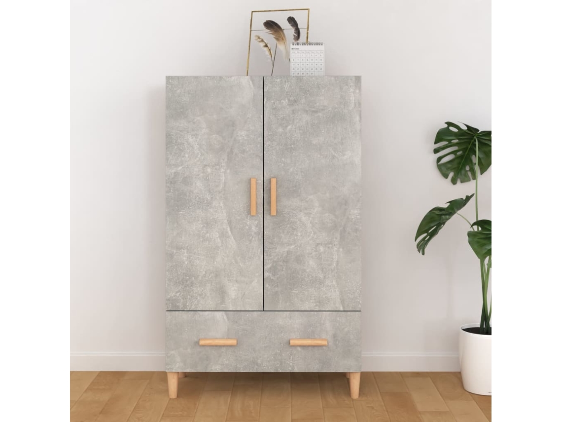 Lovely Home Armario Alto 70X31X115 Cm Madera Procesada Gris Cemento