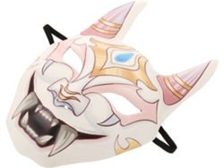 Demonio Tradicional Japonés Hannya Con Cara Blanca Sonriente Mascarilla