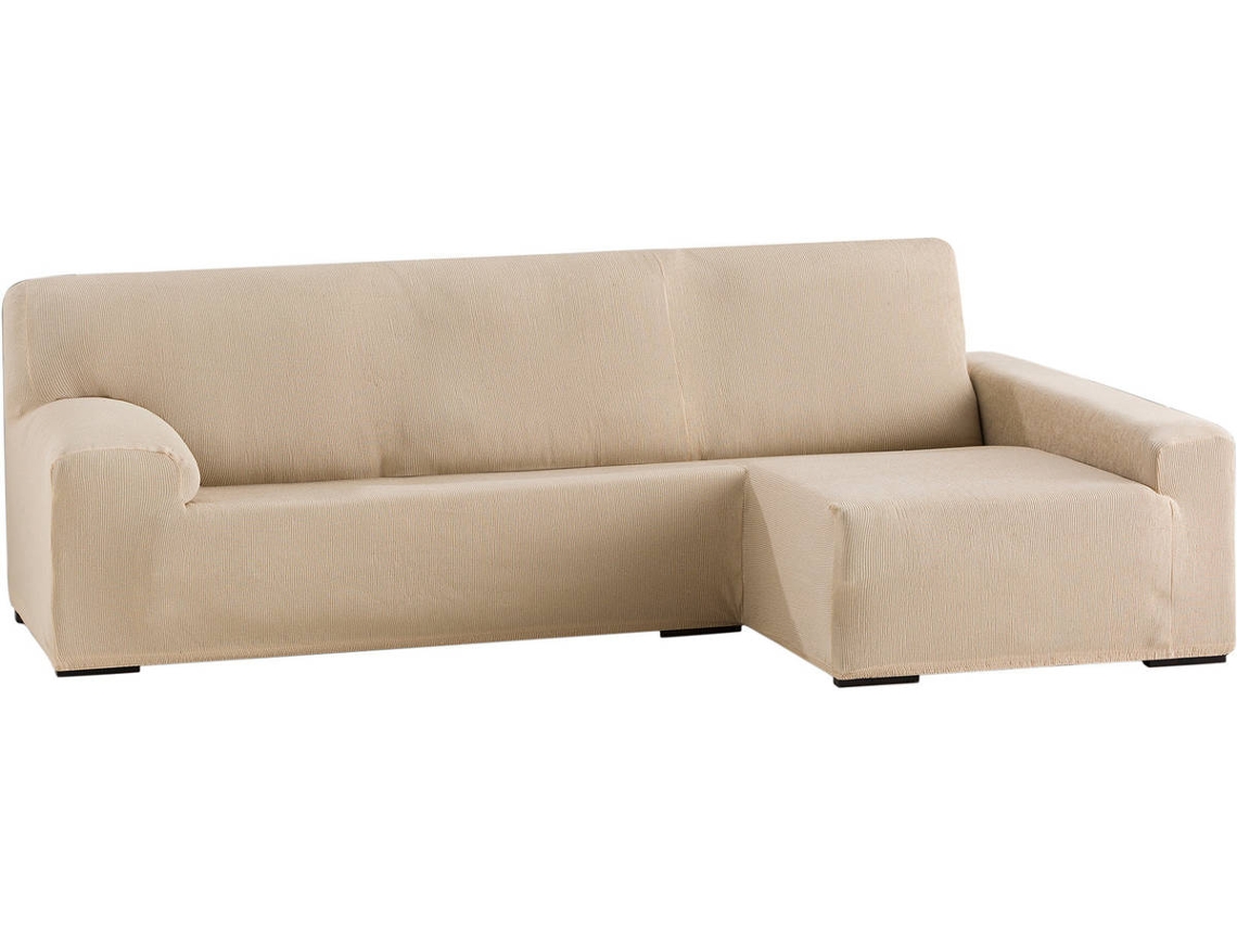 Funda Chaise Longue TODOPARAMICASA Ulises Beige (Brazo Derecho Largo - 250 - 310 cm)