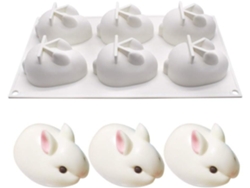 Molde De Silicona Para Tartas - 6 Cavidades, Forma De Conejo