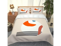 Juego Funda Nórdica Microfibra Blanca Estampado Adultos Piezas Almohada Juego Cama 240 X 260 Cm 65