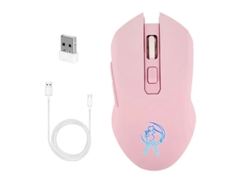 Ratón para juegos Yizhood, óptico, LED, silencioso, 1600 dpi, 2,4 GHz, USB, inalámbrico, para portátil, PC, color rosa