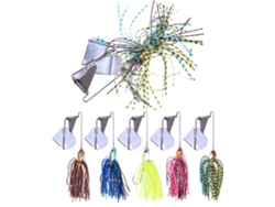Kit De 5 Iscas De Pesca Spinnerbait Com Anzol Afiado Para Peixes Bass Truta Salmão Em Águas Oceânicas Lagos Rios