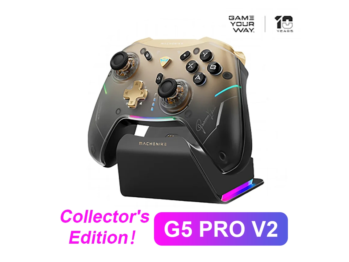 Mando G5 Pro V2, joystick óptico Hall, compatible con PC y Steam, Bluetooth inalámbrico, gatillo personalizable. Aeuzwr