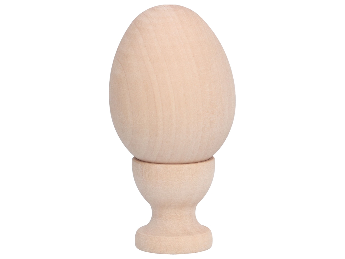 Huevo De Pascua De Madera Sin Pintar Con Soporte Para Decoración Diy Manualidades Elipse Falso