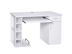 Escritorio Ordenador Multimedia Cajón Bandeja Teclado Blanco
