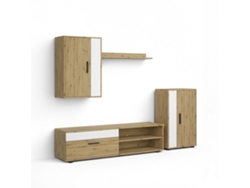 Salón modular con mueble TV 140 cm Lunet Blanco Artik (Blanco Mate) - Alpino 140 x 36,2 x 35 cm