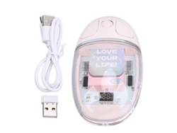 Ratón Inalámbrico Bluetooth 2.4g, Transparente, Ergonómico, Silencioso, Para Oficina, Ordenador, Portátil, Rosa.