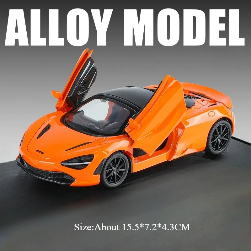 (720s Naranja) Escala 1:32 - Modelo de coche deportivo - Aleación fundida a presión - Neumáticos de goma