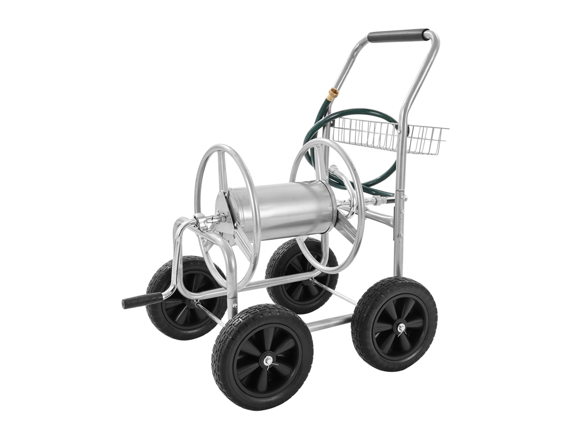 Carro portamangueras Succebuy de 91 m, regadera para plantas de jardín con cesta