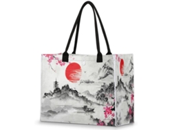 Bolso Grande Tropicallife Para Mujer Niña Bolso Hombro Asa Superior Estampado Paisaje Japonés Multicolor Ta