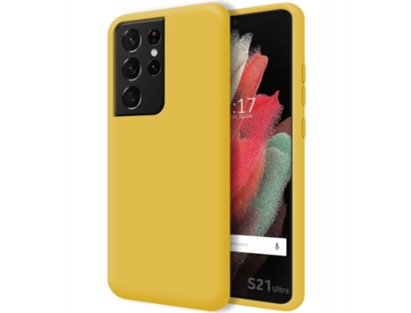 Carcasa Samsung Galaxy S21 Ultra 5G TUMUNDOSMARTPHONE Silicona Líquida Amarillo