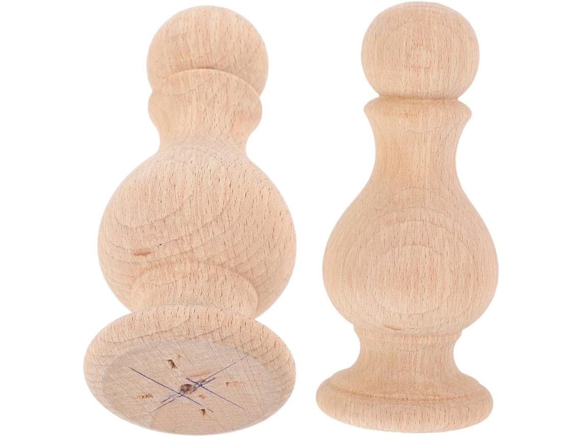 2 Piezas De Remates De Columna Redondos Decorativos Sólidos Sin Pintar Para