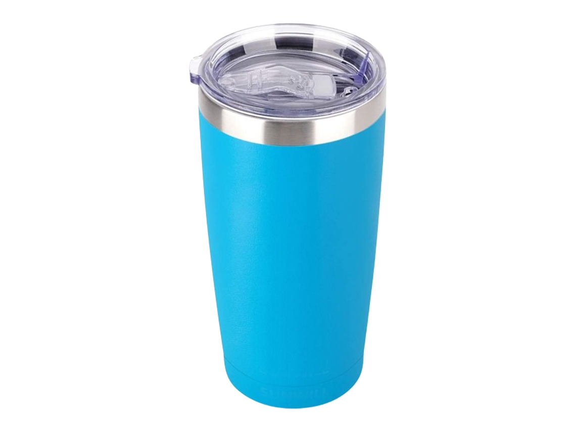 Taza de 590 ml (20 oz), vaso de acero inoxidable con aislamiento al vacío para bebidas frías y calientes con tapa Neveance (paquete de 2, negro)