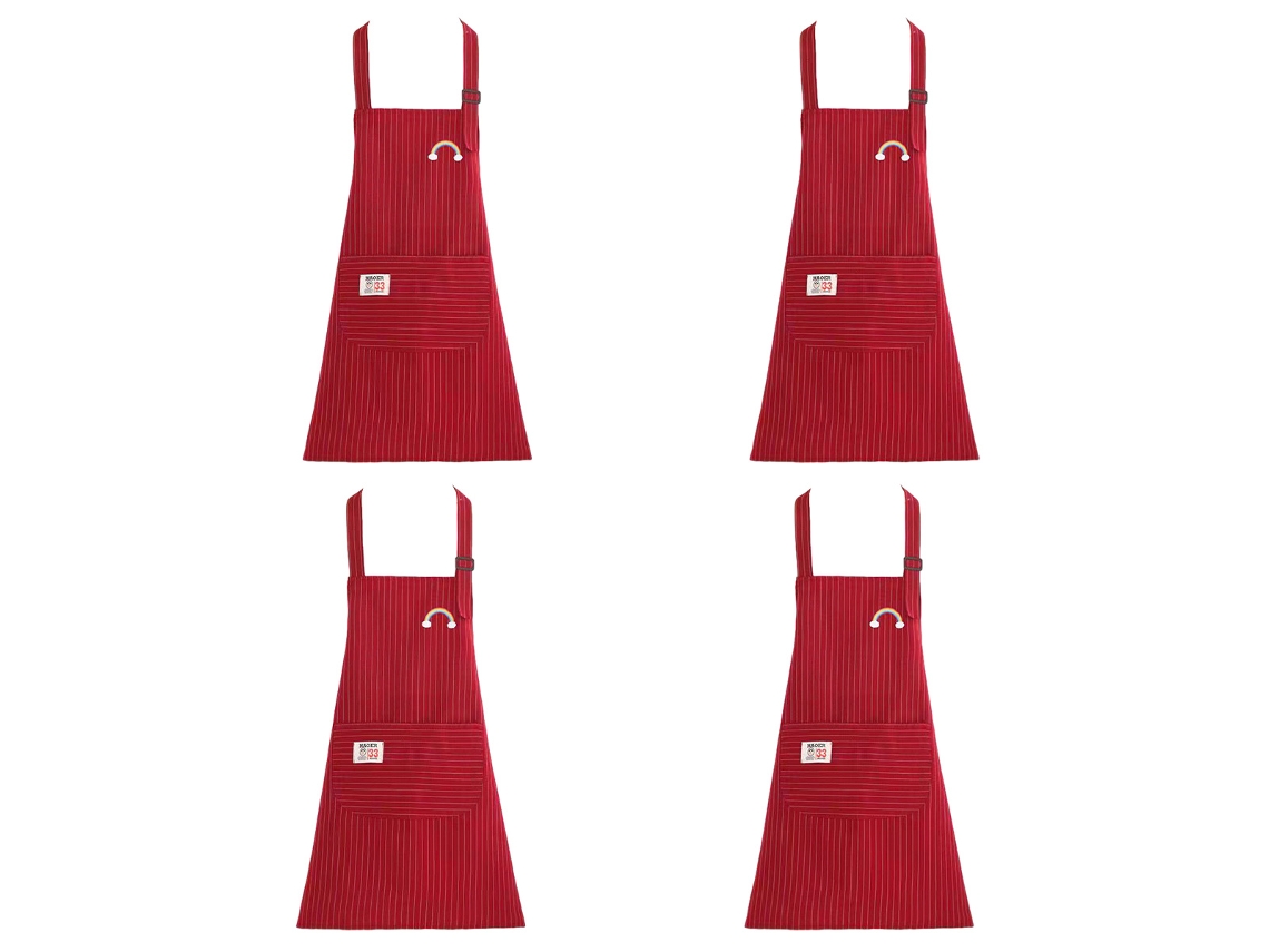 Delantal De Algodón Femenino Para Cocina, 4 Piezas, Moda, Para Trabajo En Restaurante, Para Cocinar