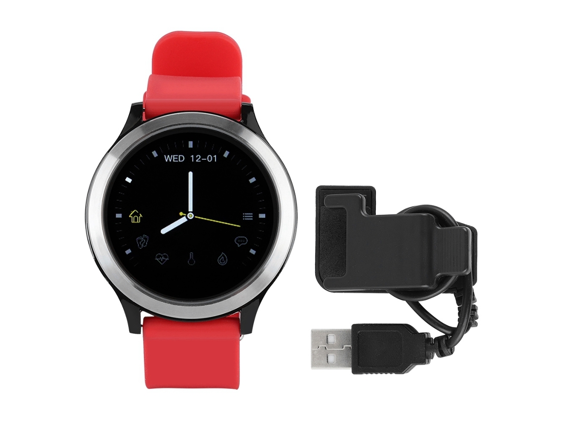 Omni-pulseira Inteligente De Fitness Impermeável Com Bluetooth Vermelha