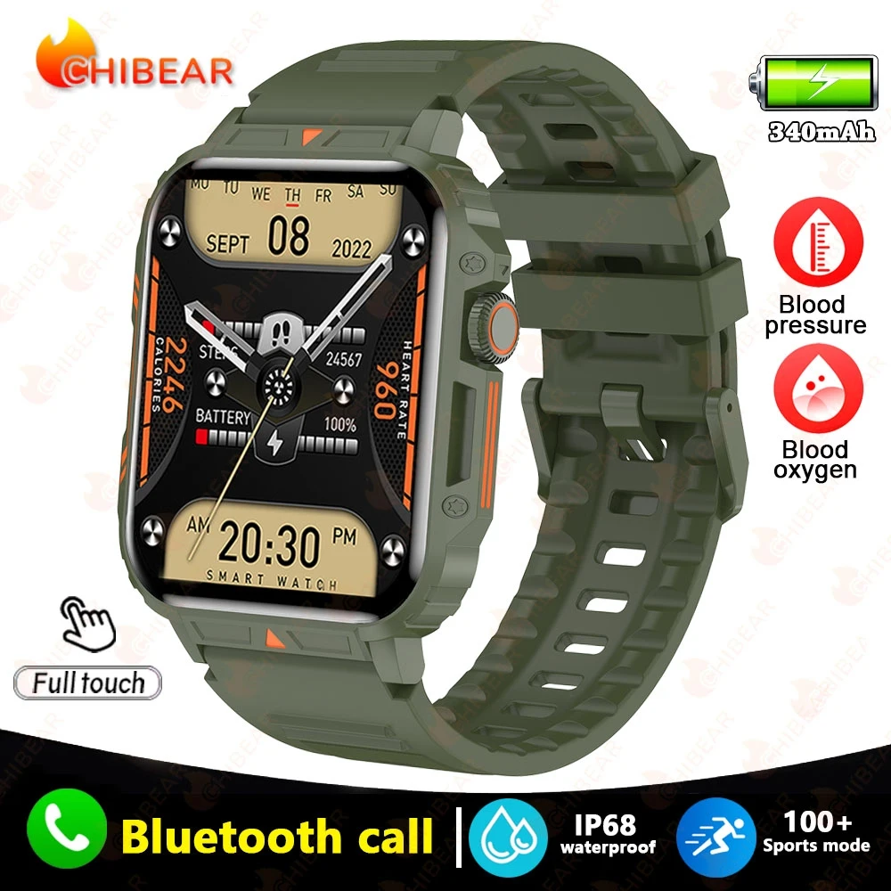 Reloj inteligente con GPS, monitorización de la salud, resistente al agua, control por voz con IA y llamadas Bluetooth. MDUG (verde)