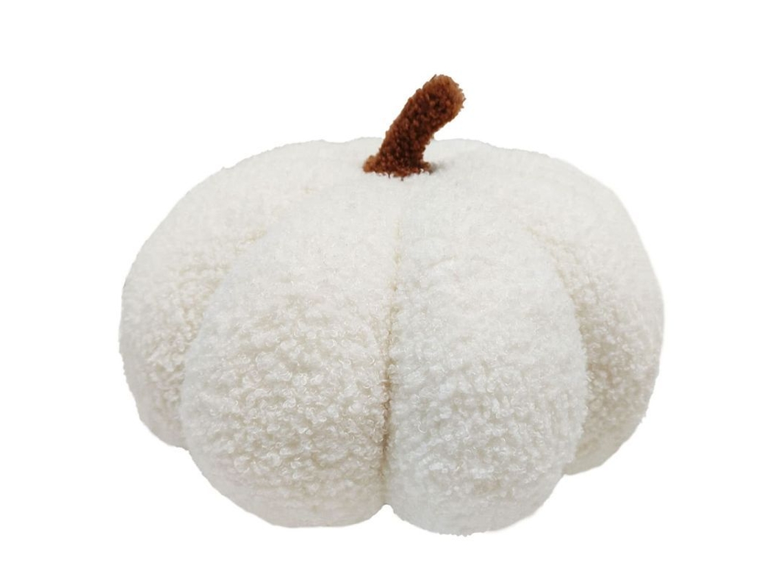 2026-almohada De Calabaza De Peluche Suave, Decorativa Para Sofá Habitación, 20cm Blanco