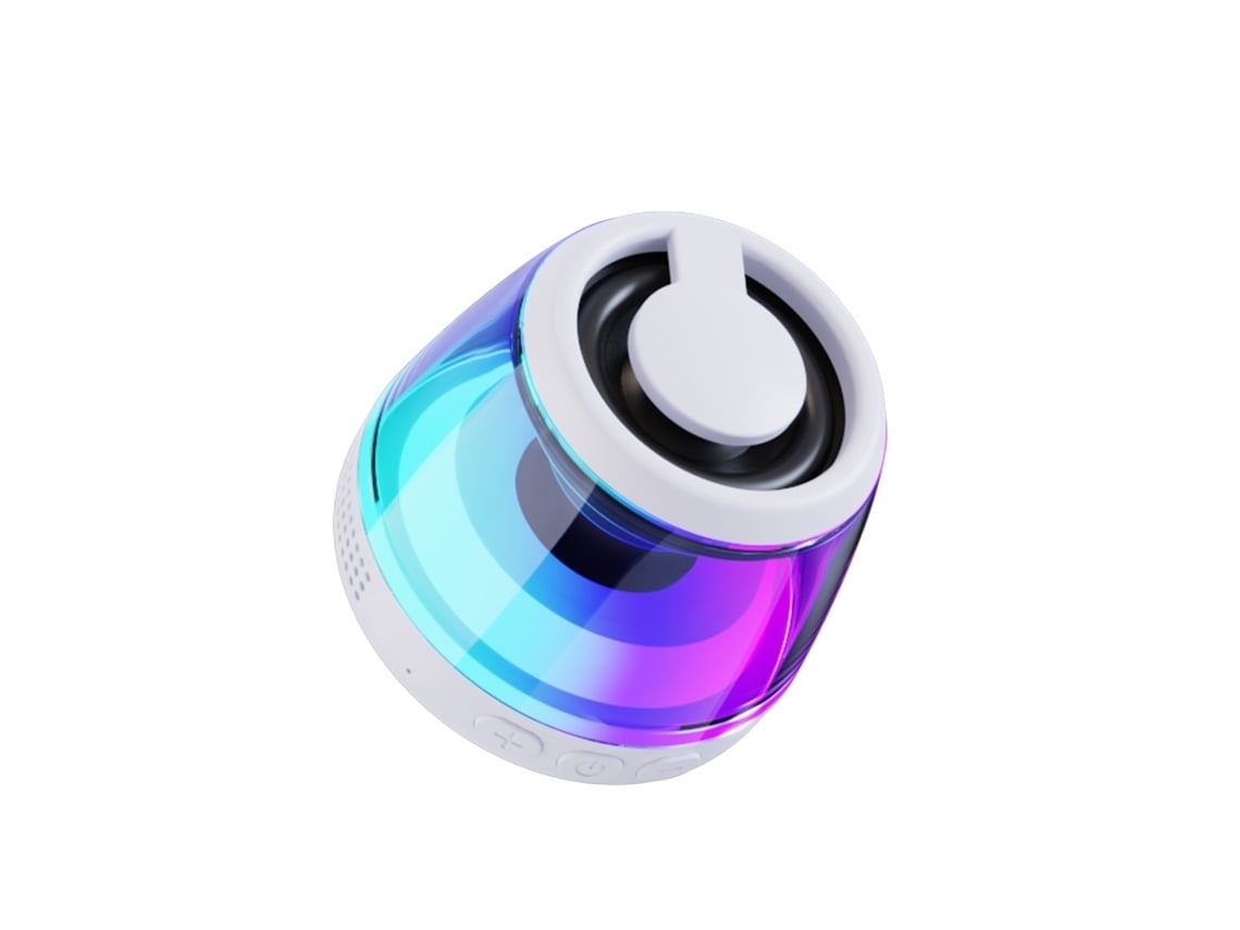 Altavoz Bluetooth magnético portátil que también funciona como soporte para teléfono. Inalámbrico, resistente al agua, apto para exteriores y con iluminación RGB blanca. Chennnls