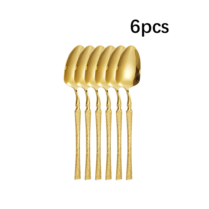 Juego De Cubiertos De Acero Inoxidable Con Forma De Cintura (6 Piezas, Cucharillas)