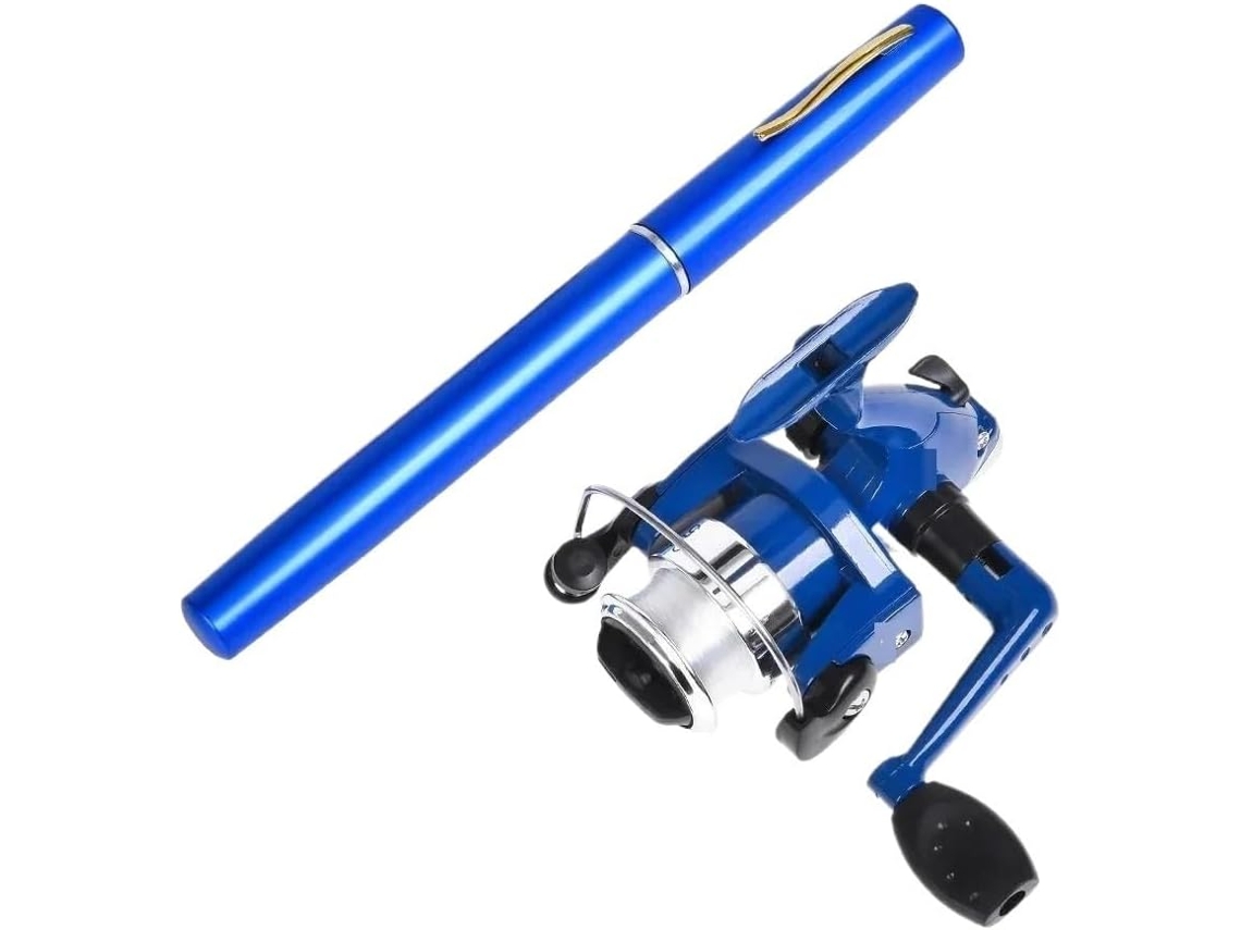 Caña De Pescar, Pescar Para Pesca En El Mar, Mini Telescópica Portátil 20 Cm, Con Forma Bolígrafo, Plegable...