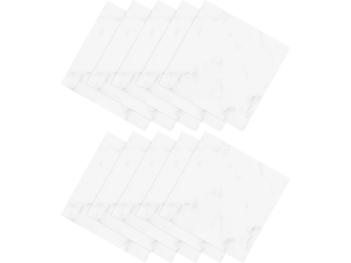 10 Pegatinas Pared Mármol Blanco Autoadhesivas Pvc Cocina Aplicación Versátil Fácil Colocación Baño