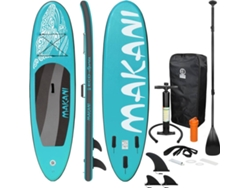 Tabla hinchable de paddle surf SUP Makani ECD 320 x 80 x 15 cm de PVC turquesa