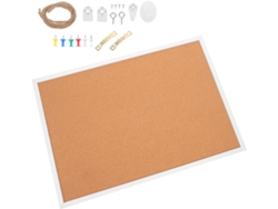 Tablero De Corcho Con Marco Blanco De 35x50 Cm Para Oficina Y Hogar.