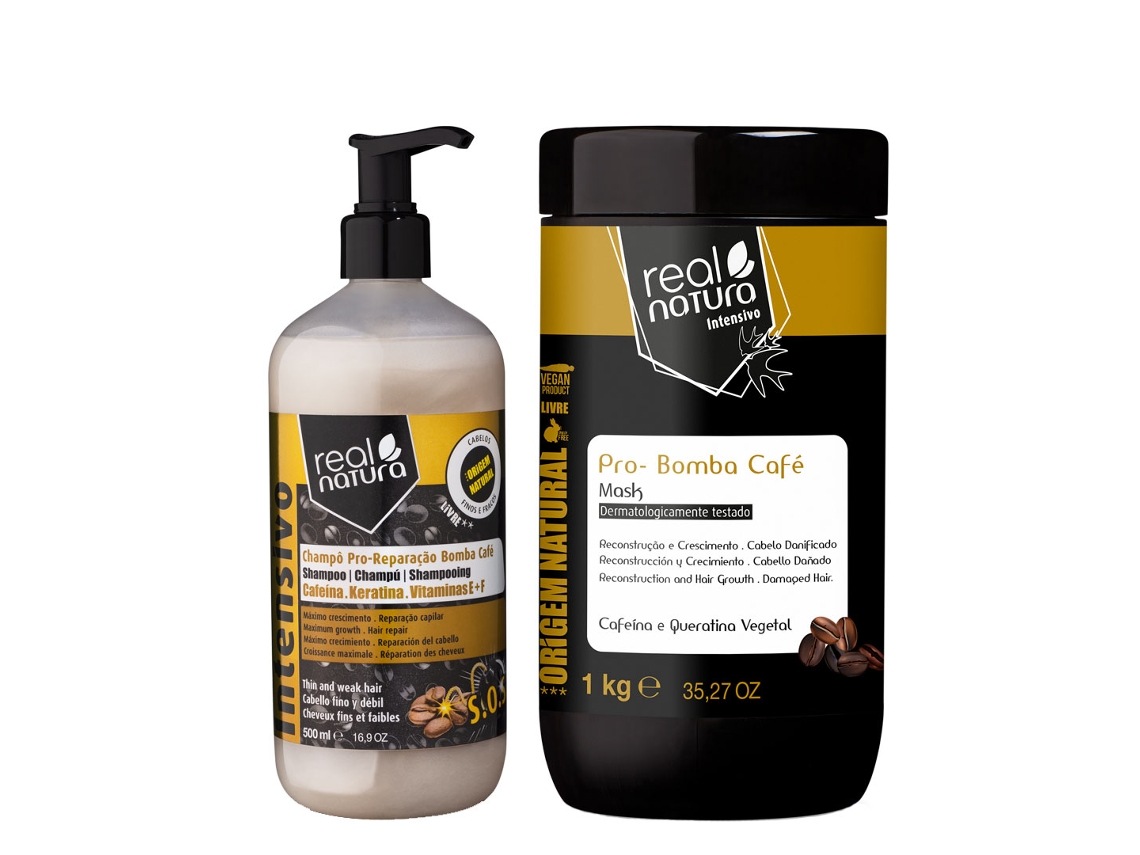 Cofre de Cabello REAL NATURA Pro-Vitamina Bomba Café Pack 5