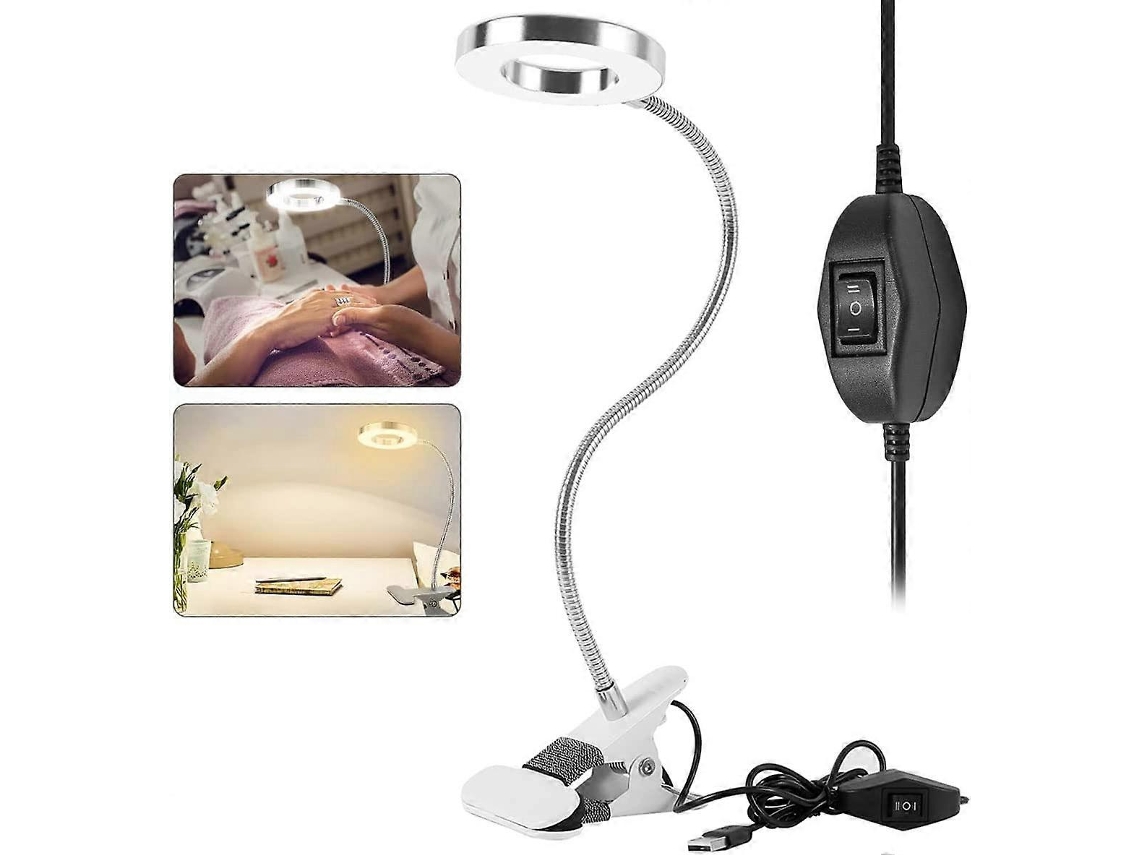 Omni-lámpara De Escritorio Led 48 Luz Usb Clip Ojos Protección 8w Modos Luz Fría Y Cálida Flexible