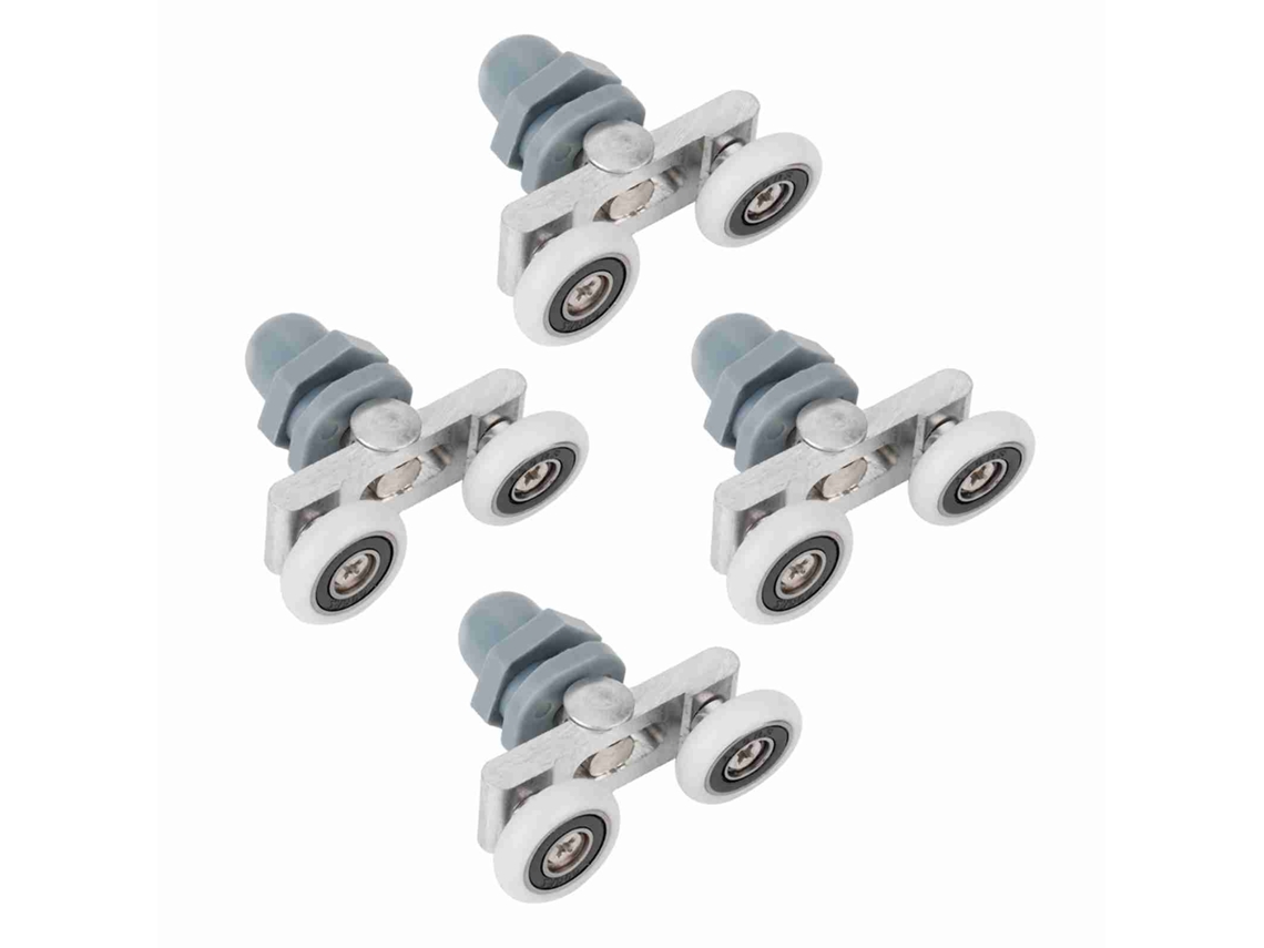 4 Ruedas Resistentes Para Puertas Correderas De Baño De Cristal (25 Mm)