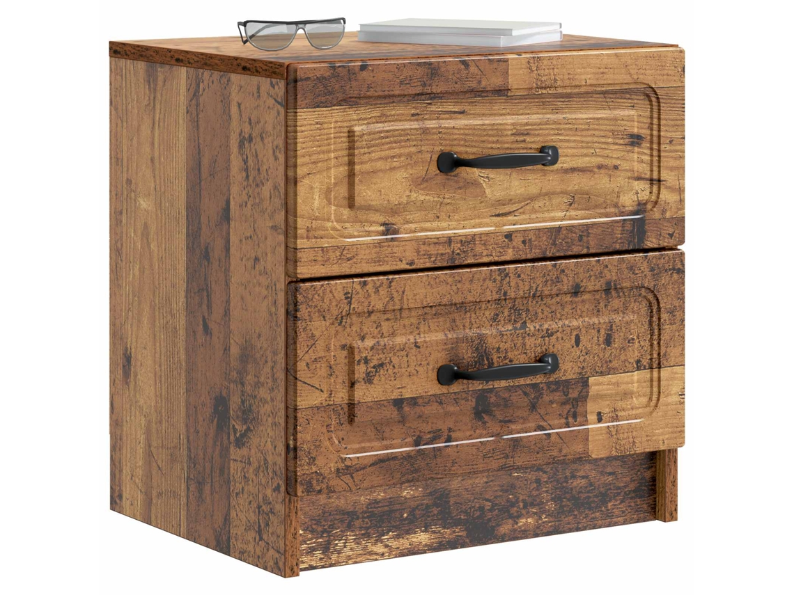 Maison Exclusive - Armario De Noche 2 Pcs Madera Envejecida 43 X 34,5 X 44,5 Cm