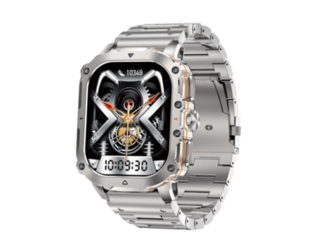 Smartwatch 1.952 Pulgadas AMOLED Pantalla Siempre Activa Bluetooth Llamada Frecuencia Cardíaca Monitoreo De Oxígeno En Sangre - Plata CHRONUS