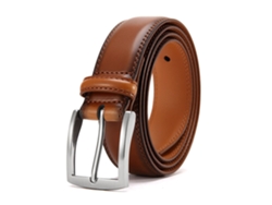 Cinturón de cuero genuino para hombre de Yuysan, informal, sencillo y versátil, 3,5 cm de ancho, 110 cm de largo, color marrón.