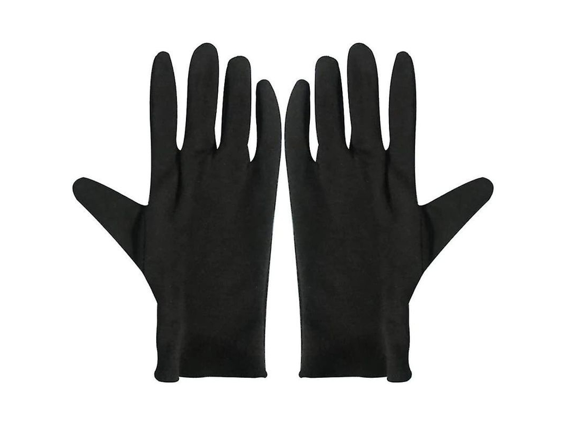Guantes hidratantes de algodón 2026 para eccema, 12 pares, negros, para manos secas, protección y diversos usos.