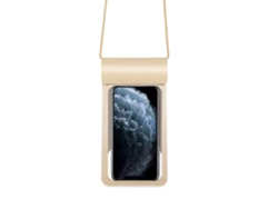 Funda impermeable de TPU para teléfono, ideal para nadar y bucear, fabricada en piel sintética. Tamaño extragrande, chapada en oro.